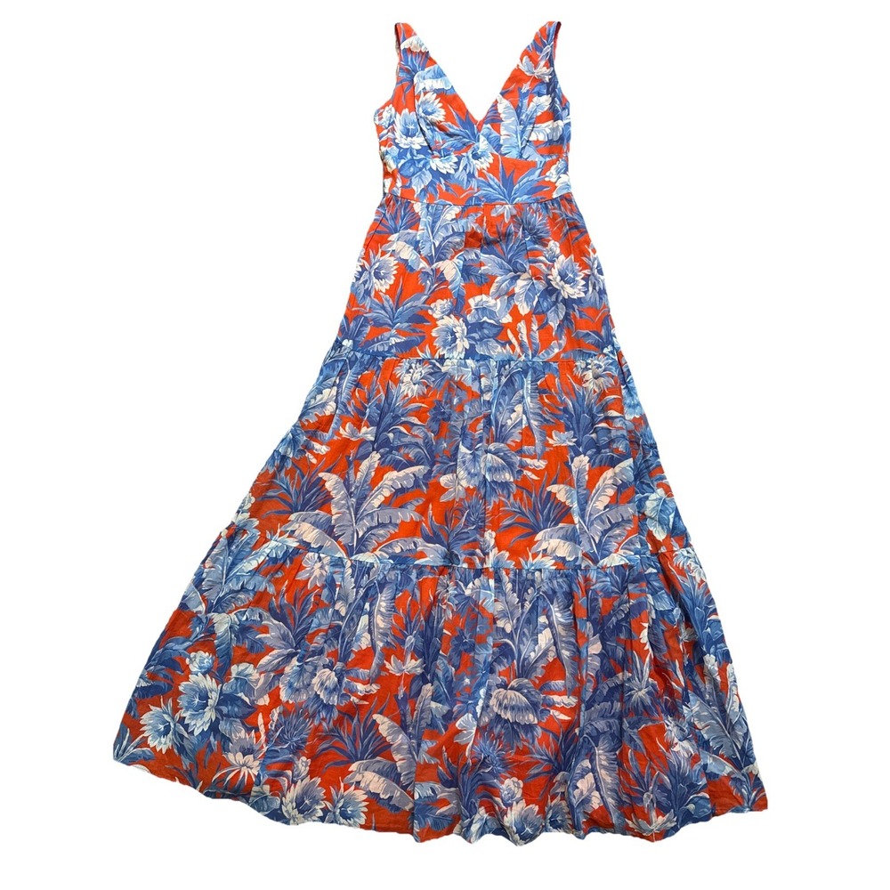J.‎ Crew Ratti Rio V-Neck Floral Print Tiered Maxi Dress Size 0